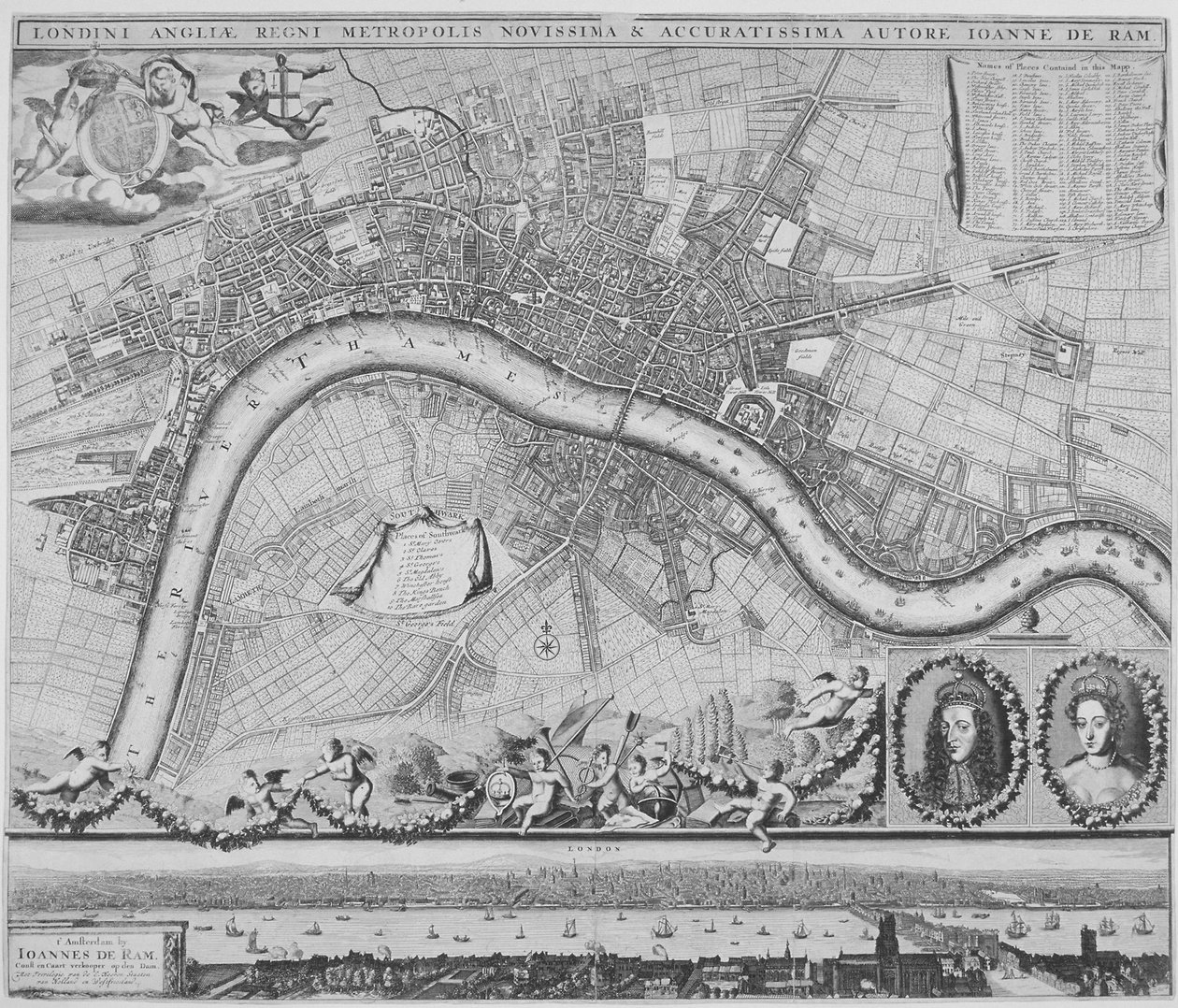 Mapa de Londres, 1690 de Johannes de Ram