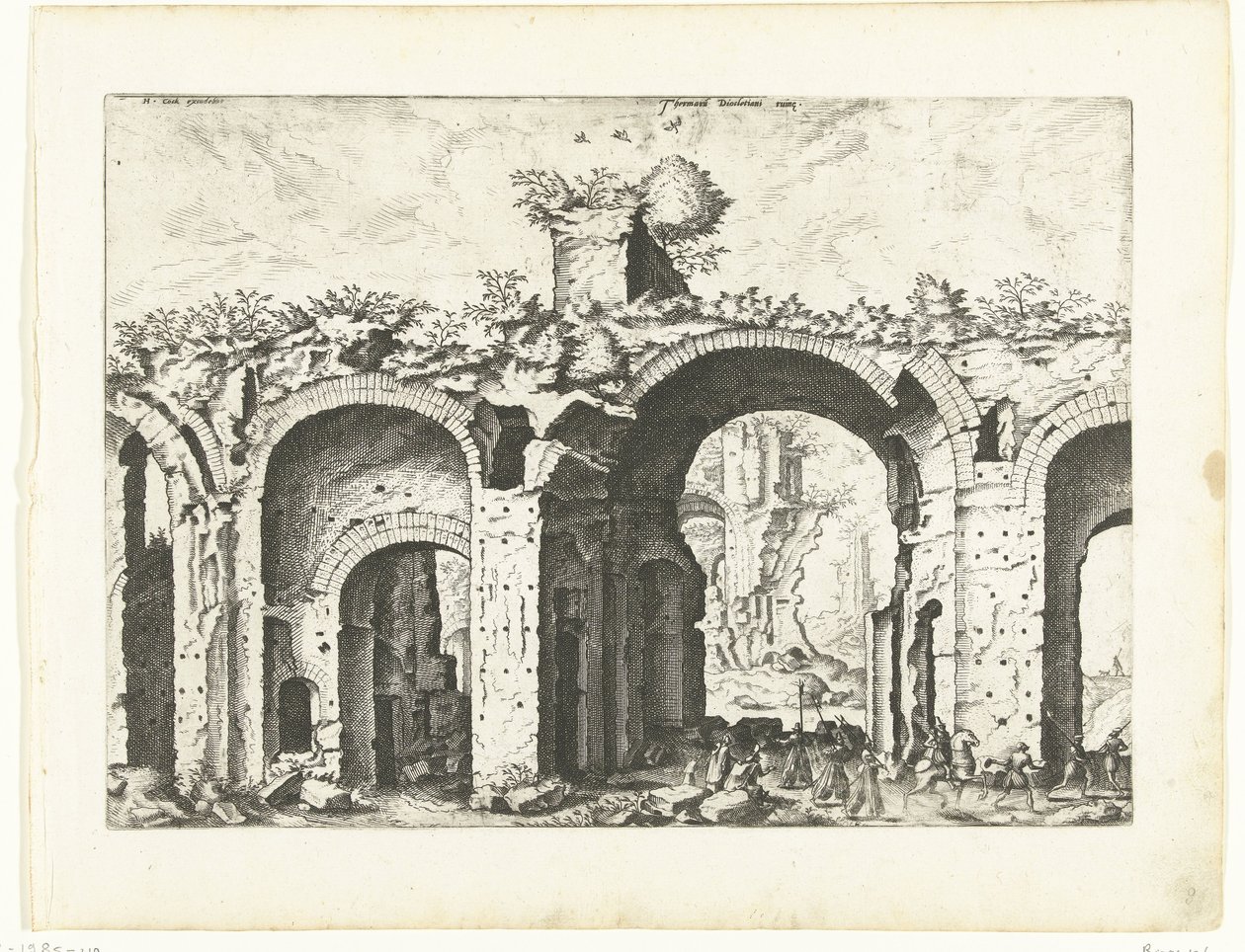Segunda vista dos Banhos de Diocleciano
Ruínas romanas, 1561 (título da série) de Johannes of Lucas van Doetechum (attributed to)