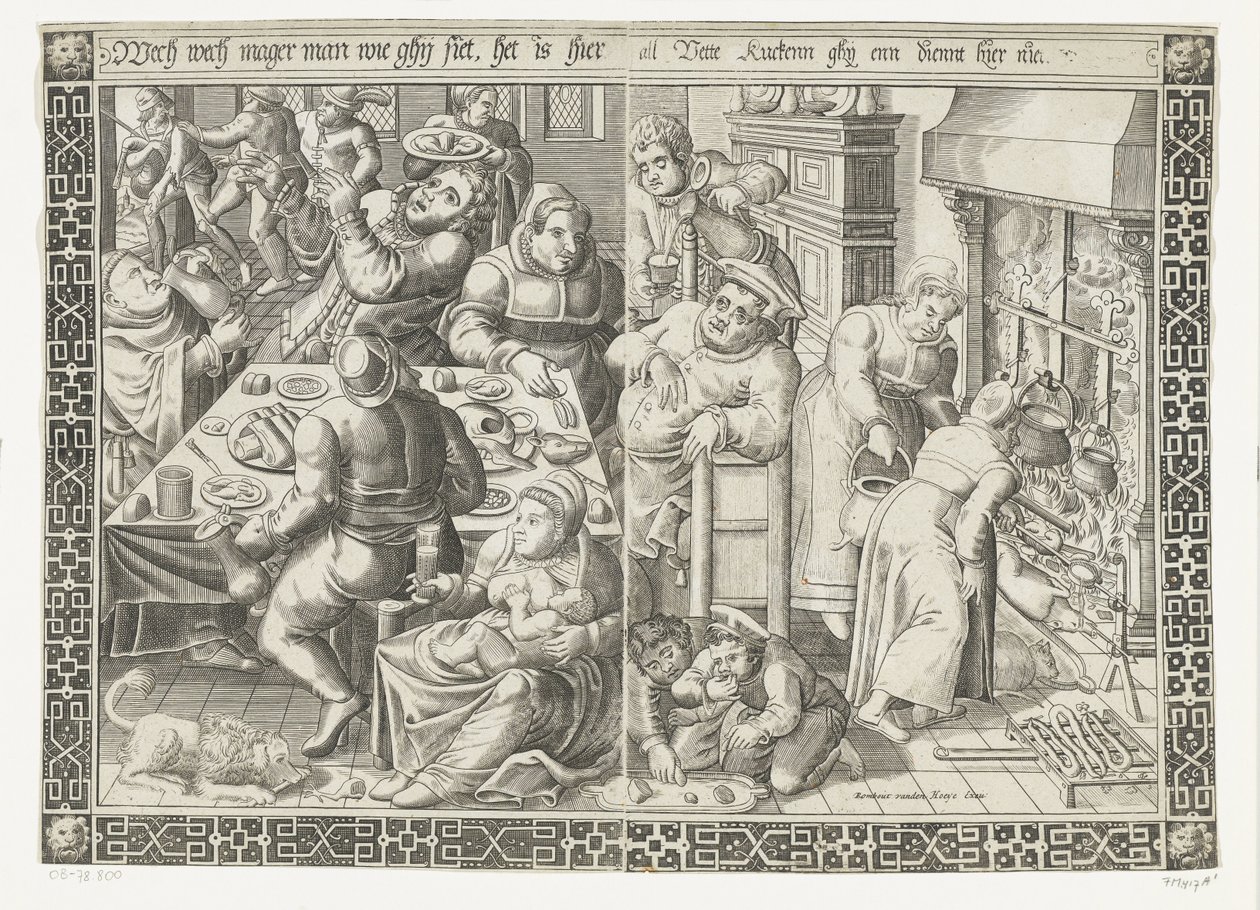 A cozinha gordurosa de Johannes of Lucas van Doetechum