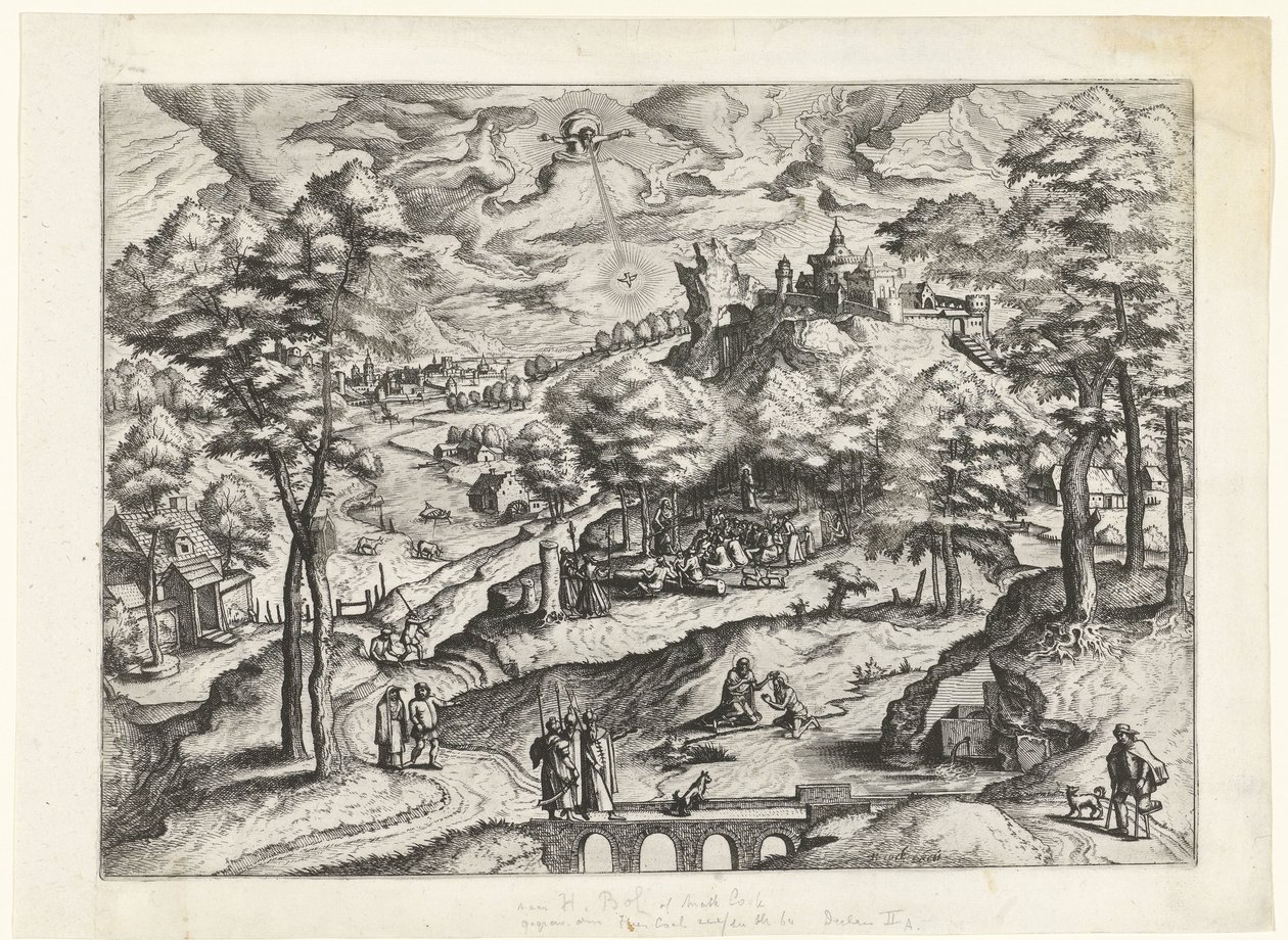 Paisagem com baptismo de Cristo
Paisagens com histórias cristãs (título da série) de Johannes of Lucas van Doetechum