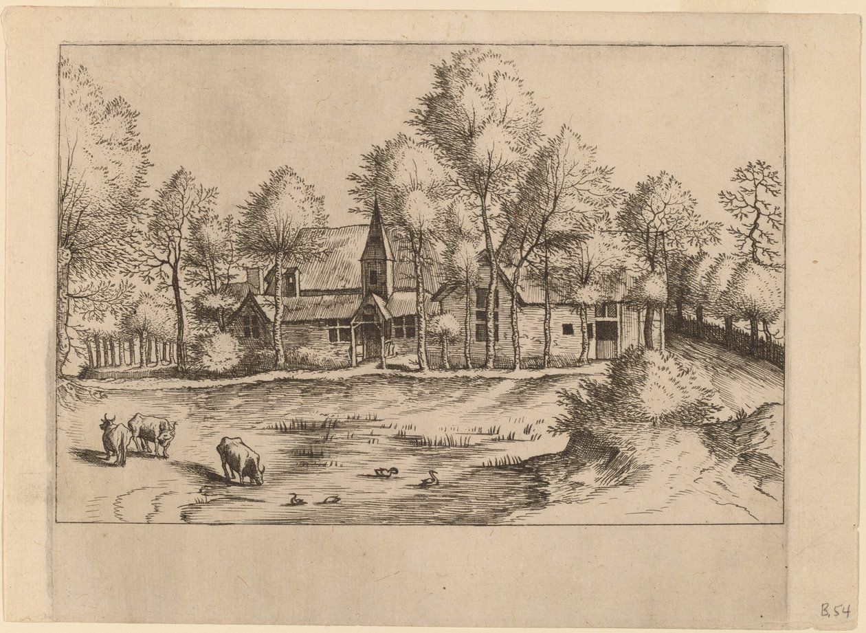 Vila Rural com Igreja de Johannes van Doetechum, the Elder and Lucas