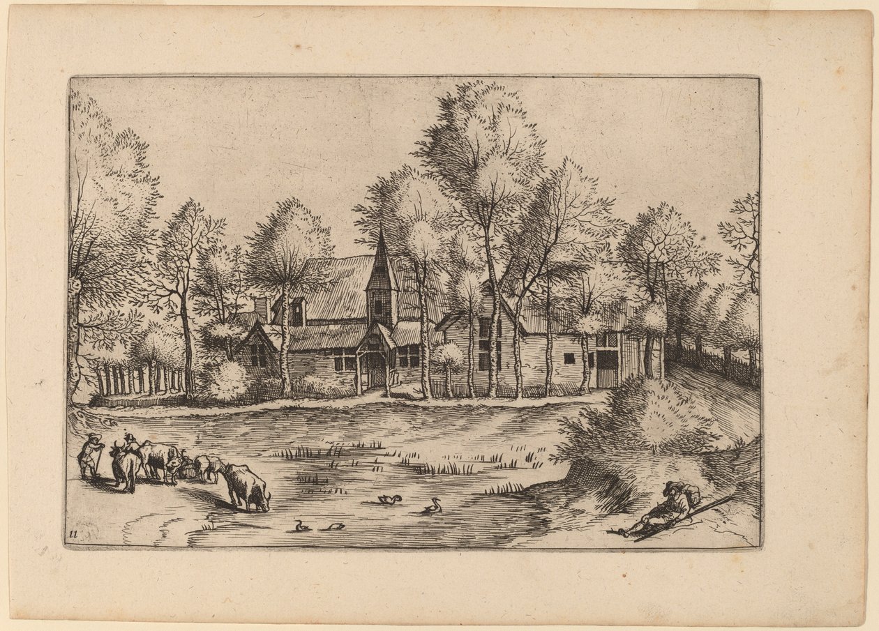 Vila Rural com Igreja de Johannes van Doetechum, the Elder and Lucas