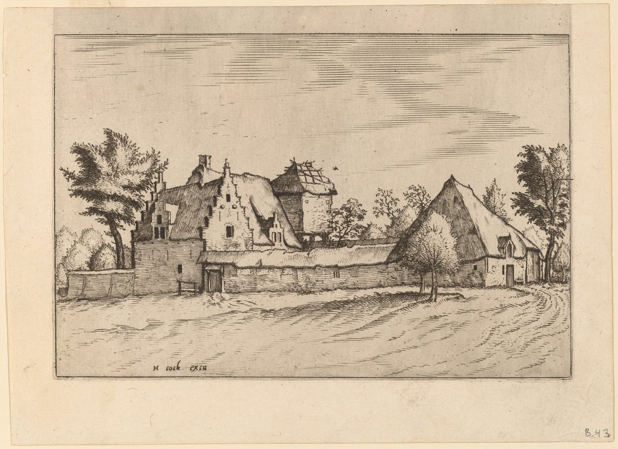 Fazendas em um tribunal de Johannes van Doetechum, the Elder and Lucas