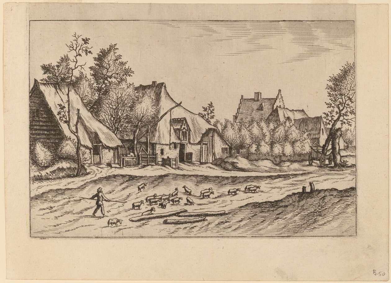 Fazendas em uma vila de Johannes van Doetechum, the Elder and Lucas