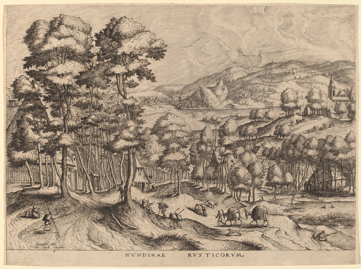 Marketplace of Rusticus (Mercado Rústico) de Johannes van Doetechum the Elder and Lucas