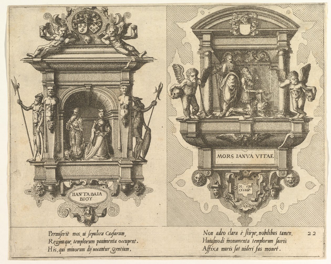 C "Cnotaphiorum 22, 1563. Criadores: João de Doetecum I, Lucas de Doetecum. de Johannes and Lucas van Doetecum
