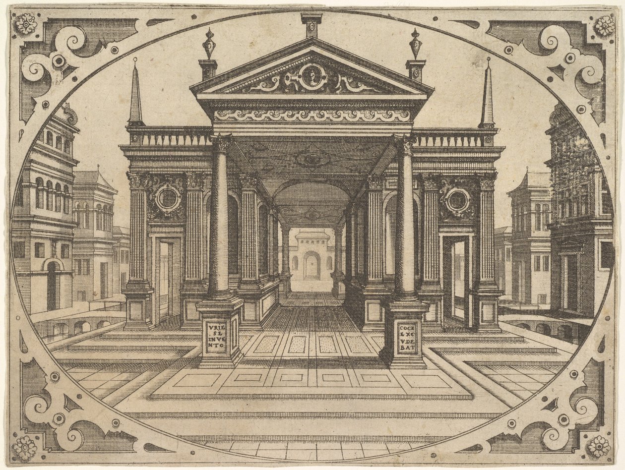 Placa de Scenographiae..., ca. 1560. de Johannes van Doetecum I