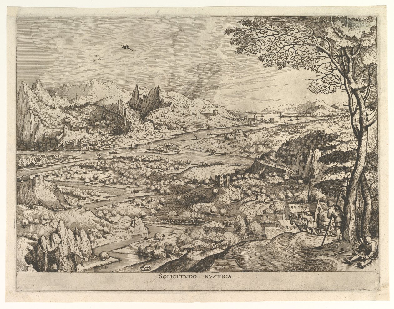 Rustic Solicitude Solicitudo rustica from The Large Landscapes, ca. 1555-56. de Johannes van Doetecum I