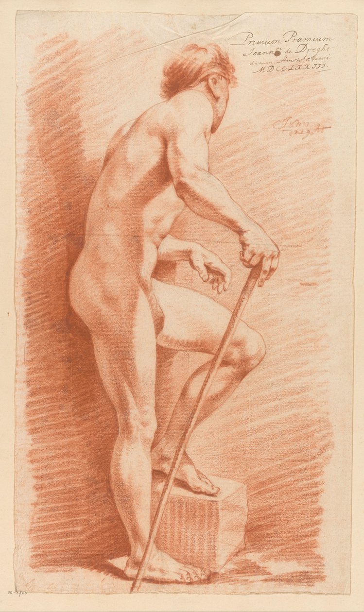 Nu masculino em pé, vista lateral (1º prêmio 1773) de Johannes van Dregt