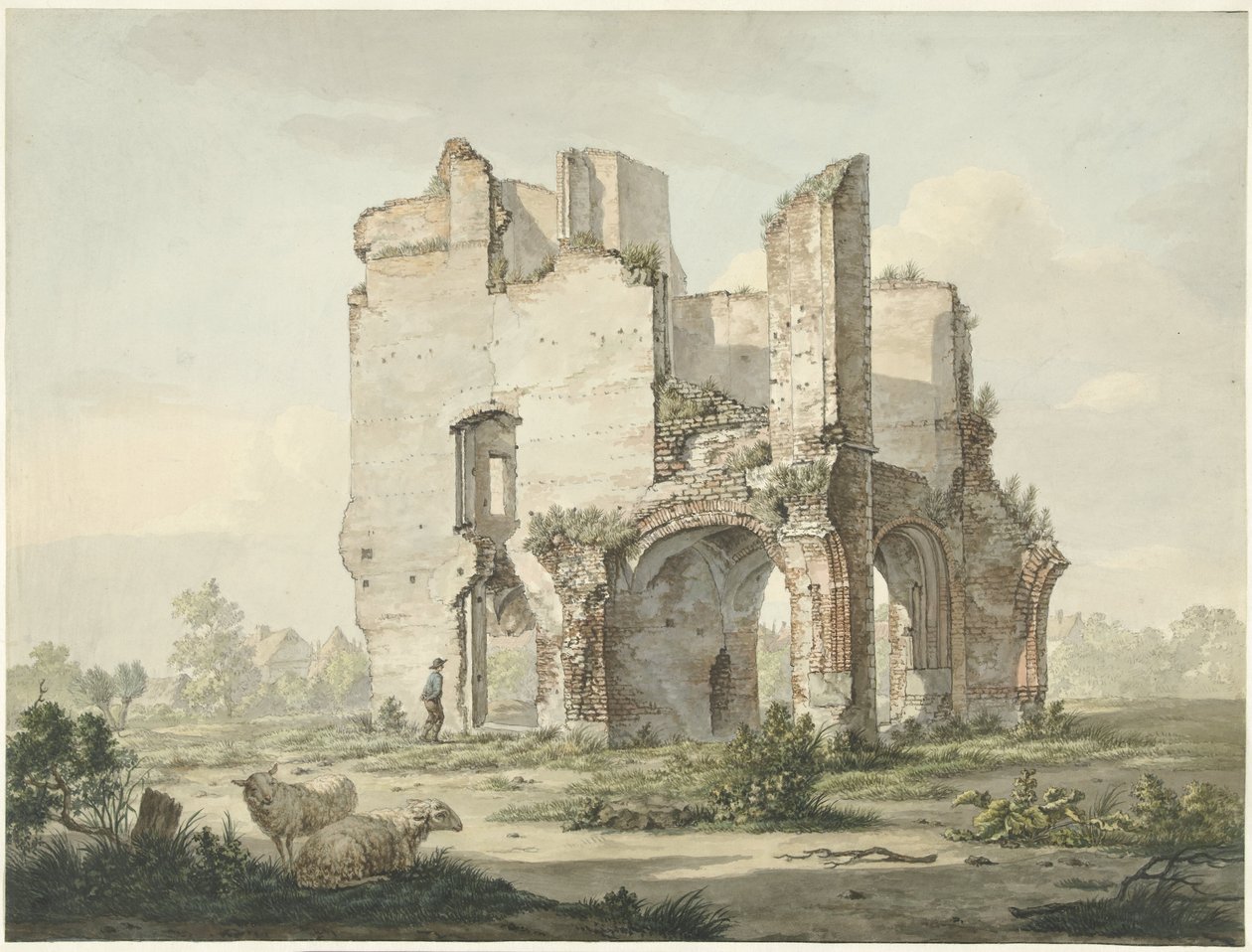As ruínas da Abadia de Rijnsburg de Johannes van Lexmond