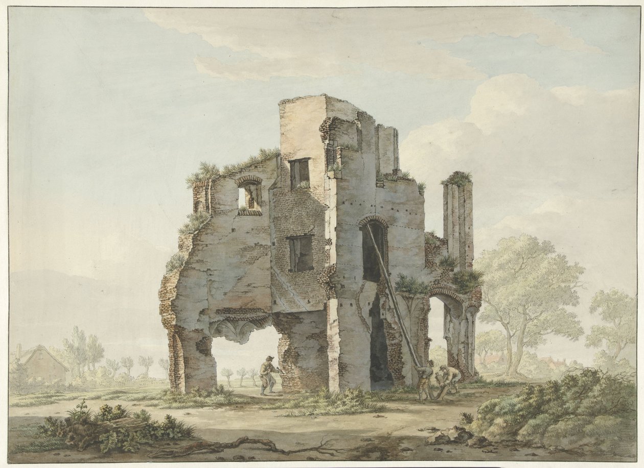 Demolição das ruínas da Abadia de Rijnsburg de Johannes van Lexmond