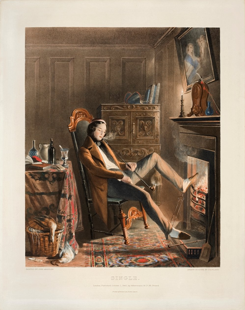 Single, litho de Thomas Fairland (1804-52), publicado por Ackermann and Co., 1840 de John Absolon