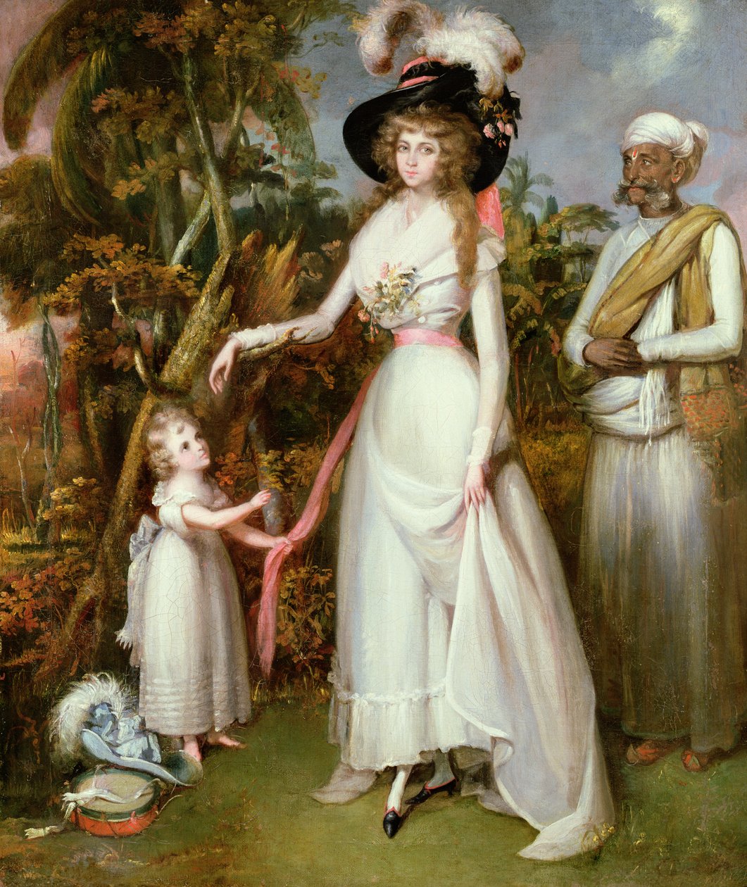 Sra. Graham de Kinross, sua filha e um Jamadar, c.1786 de John Alefounder