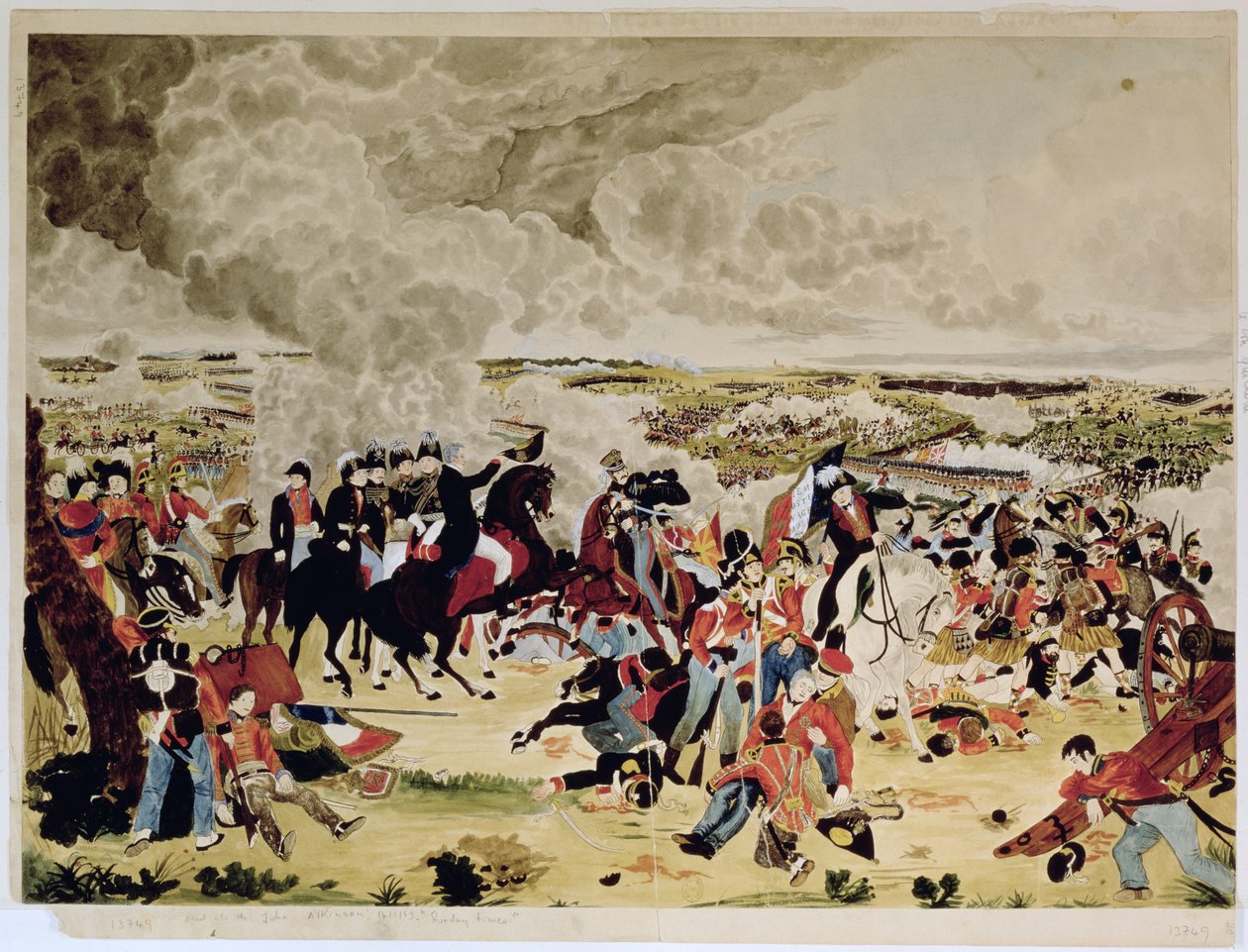 A Batalha de Waterloo, 18 de junho de 1815, do The Sunday Times, 21 de julho de 1888 (wc no papel) de John Alkinson