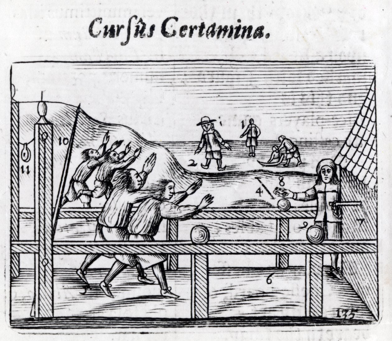 Meninos corridas de World Sensualium Pictus de 1658 de John Amos Comenius