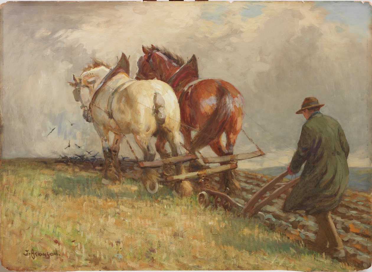 Lavoura, c.1900-19 (têmpera sobre papel) de John Atkinson