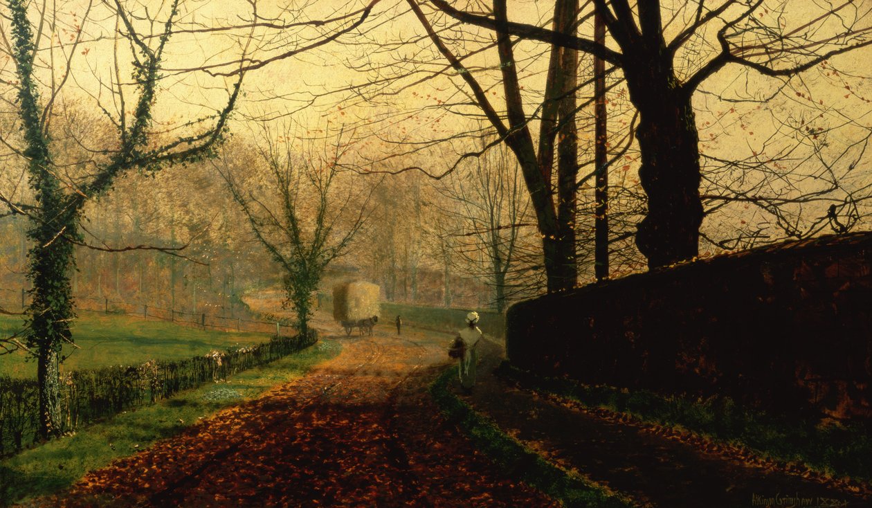 Autumn Sunshine, Stapleton Park perto de Pontefract de John Atkinson Grimshaw