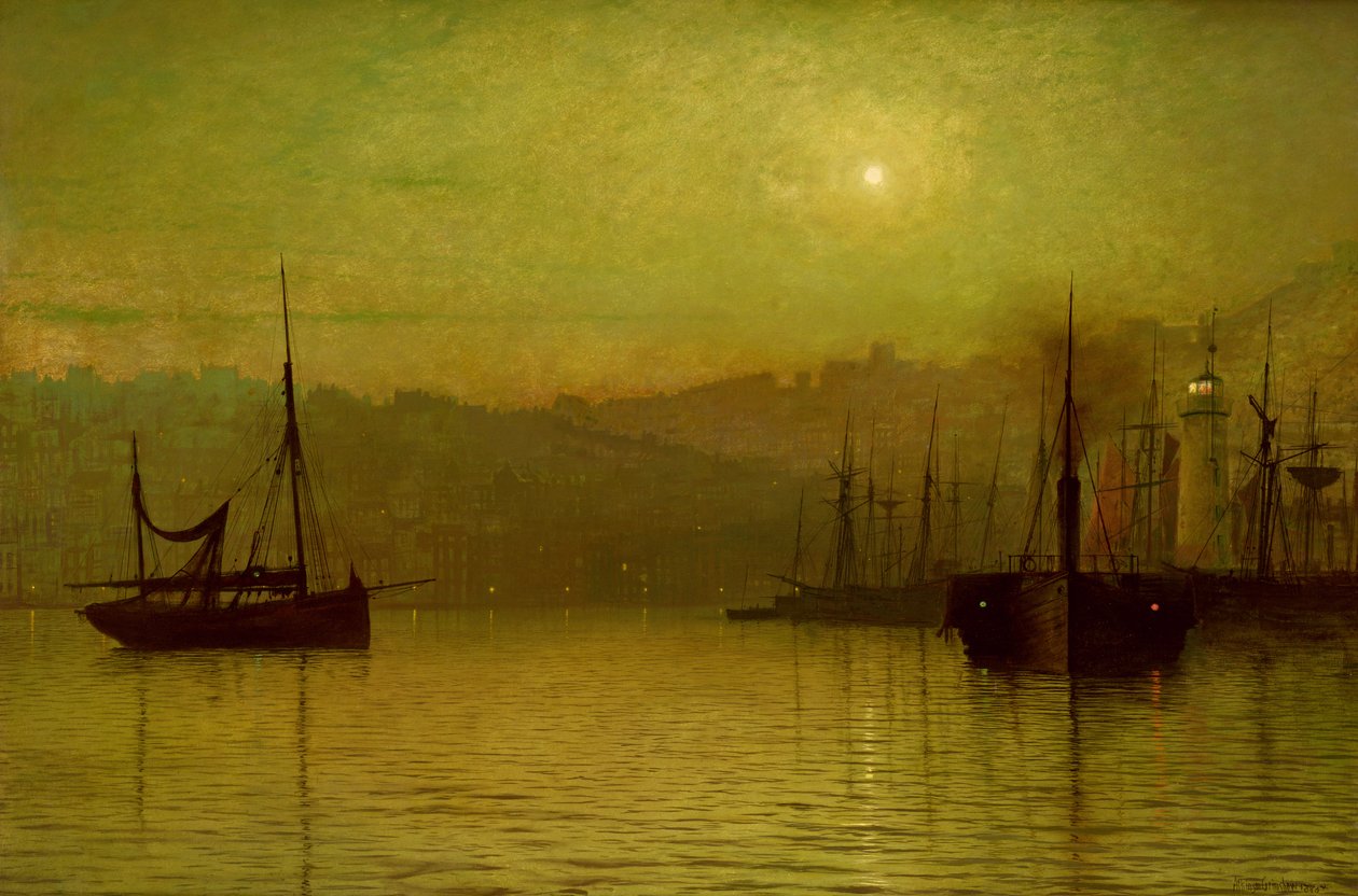 Águas Calmas, Scarborough, 1880 de John Atkinson Grimshaw