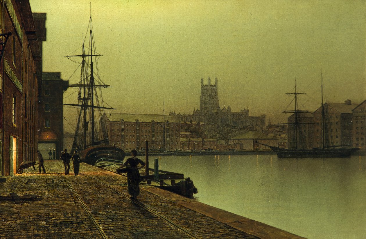 Docas de Gloucester, 1880-90 de John Atkinson Grimshaw