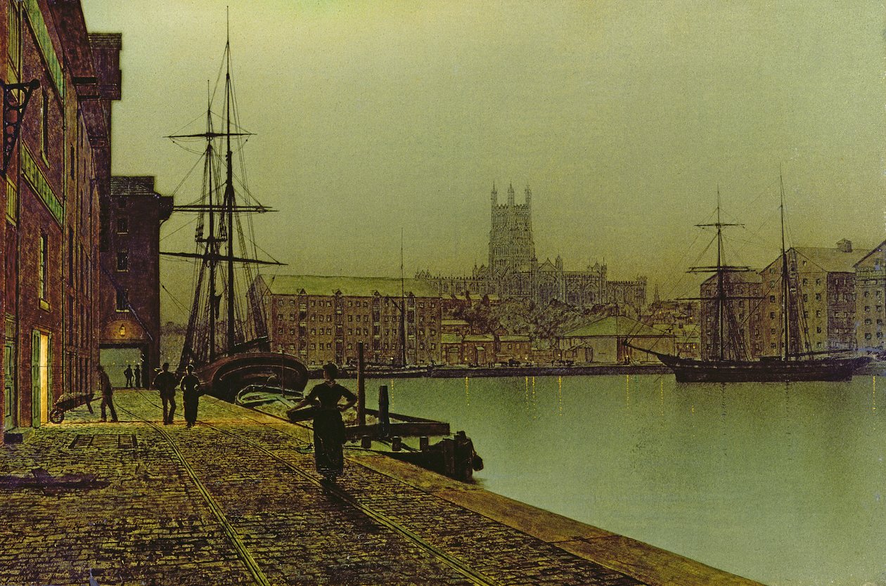 Docas de Gloucester, c.1880 de John Atkinson Grimshaw