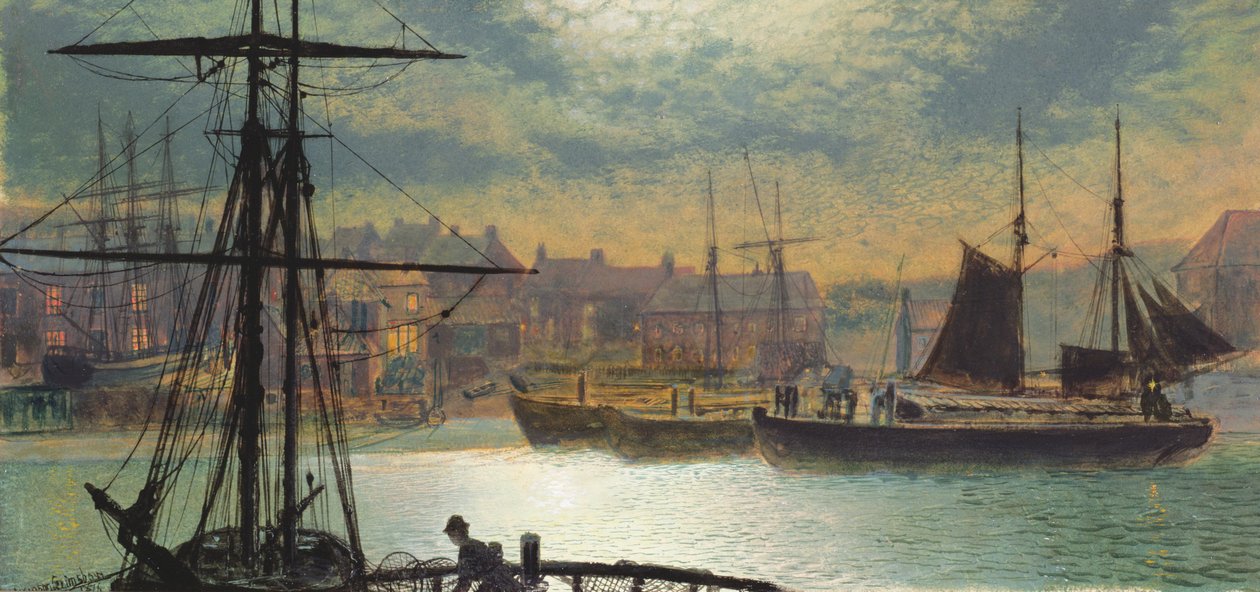 Whitby por Moonlight, 1876 de John Atkinson Grimshaw