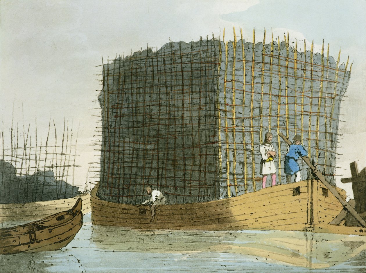 Carvão Vegetal, gravado pelo artista, publicado em 1803 de John Augustus Atkinson