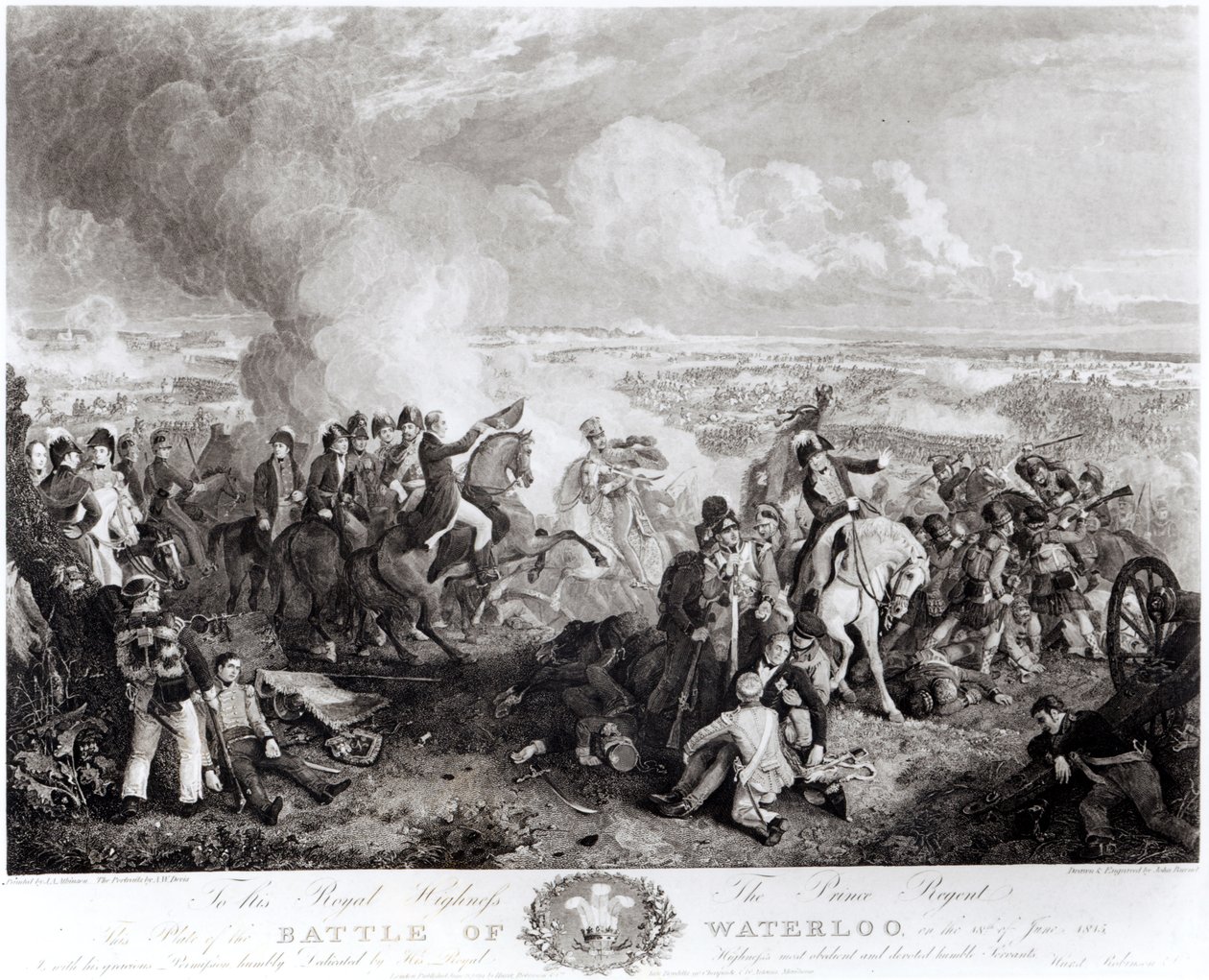 A Batalha de Waterloo, 18 de junho de 1815, gravada por John Burnet (1784-1868), 1819 de John Augustus Atkinson