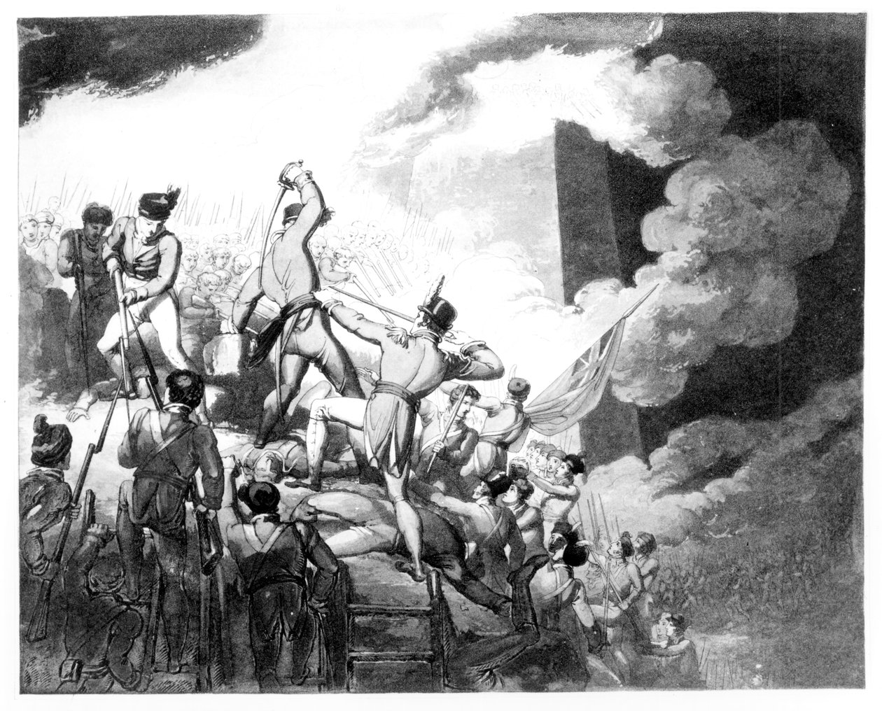 O assalto de Badajoz, 6 de abril de 1812 de John Augustus Atkinson