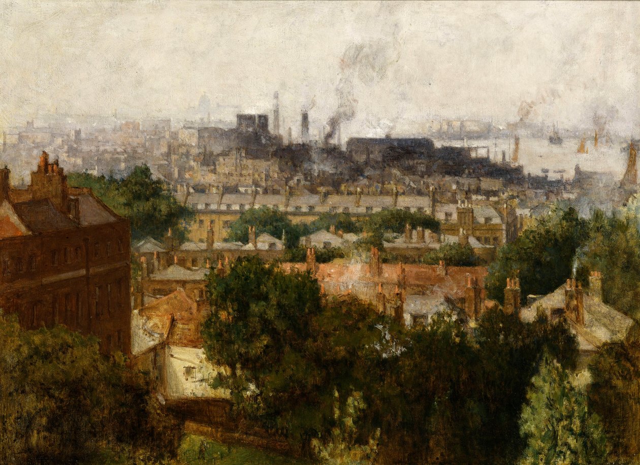 Londres e o Tamisa de Greenwich, c.1890 de John Auldjo