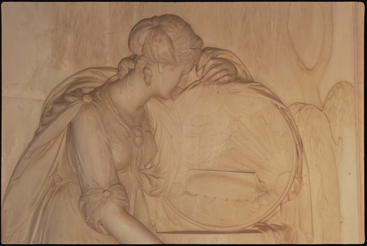 Detalhe de um monumento funerário, 1800 de mármore de John Bacon
