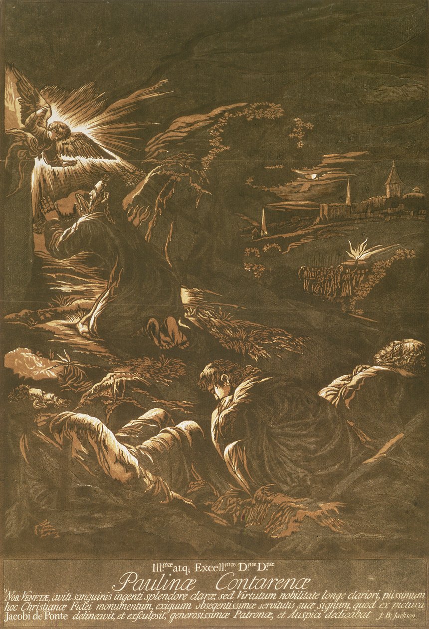 Oração por um cálice, c.1743 (cor madeira gravada) de John Baptist Jackson