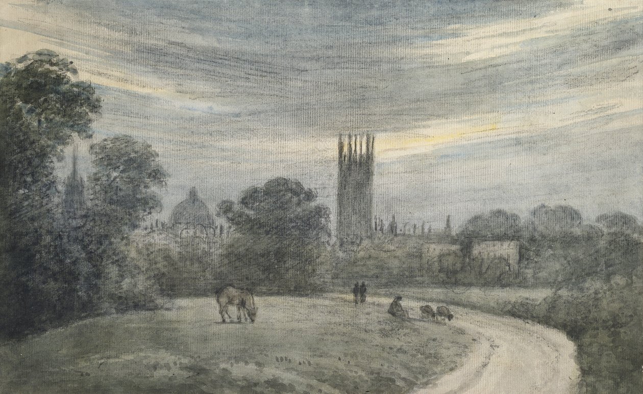 A entrada para Oxford de Londres, a partir de recordações, 16 de julho de 1790 (aquarela sobre grafite, no papel) de John Baptist Malchair