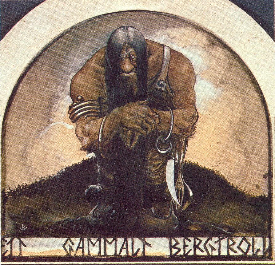 Um velho troll da montanha de John Bauer