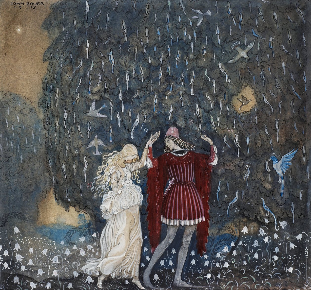 Lena e o cavaleiro dançam de John Bauer
