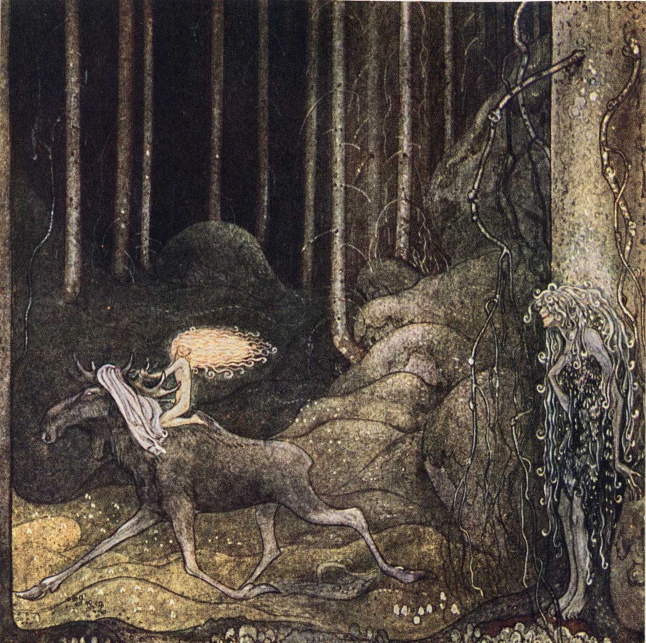 A história da idade Skutt e a princesinha Tuvstarr de John Bauer