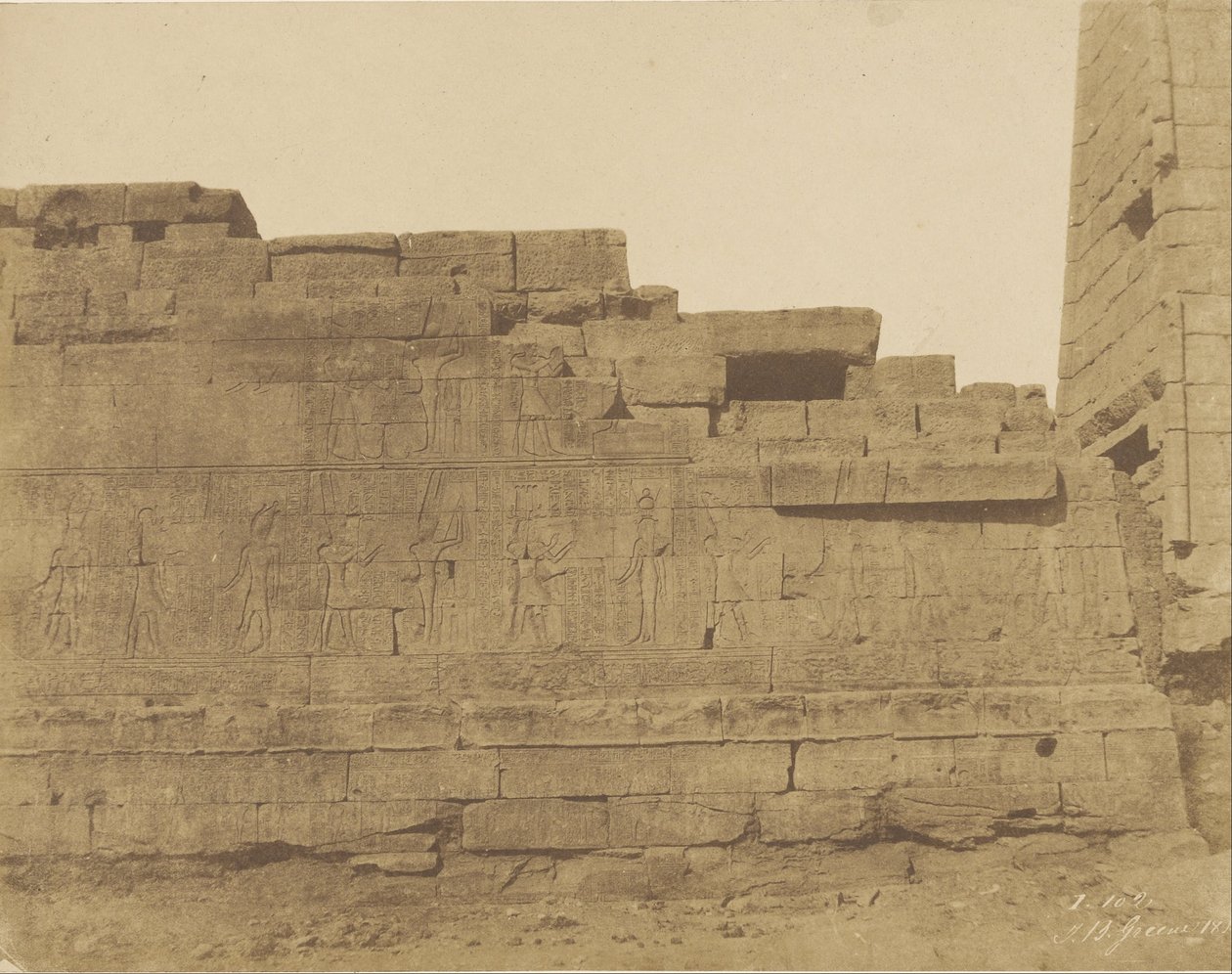 Karnac, templo ao sul do Hypostyle Hall, parede sul de John Beasly Greene
