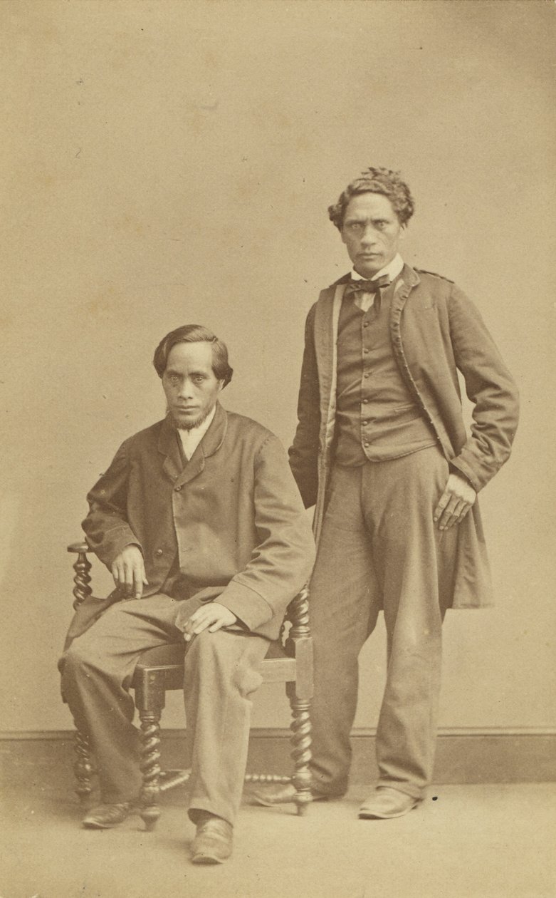 Tukarawa e Paratene o Manu, c.1863 (albumen print) de John Beattie