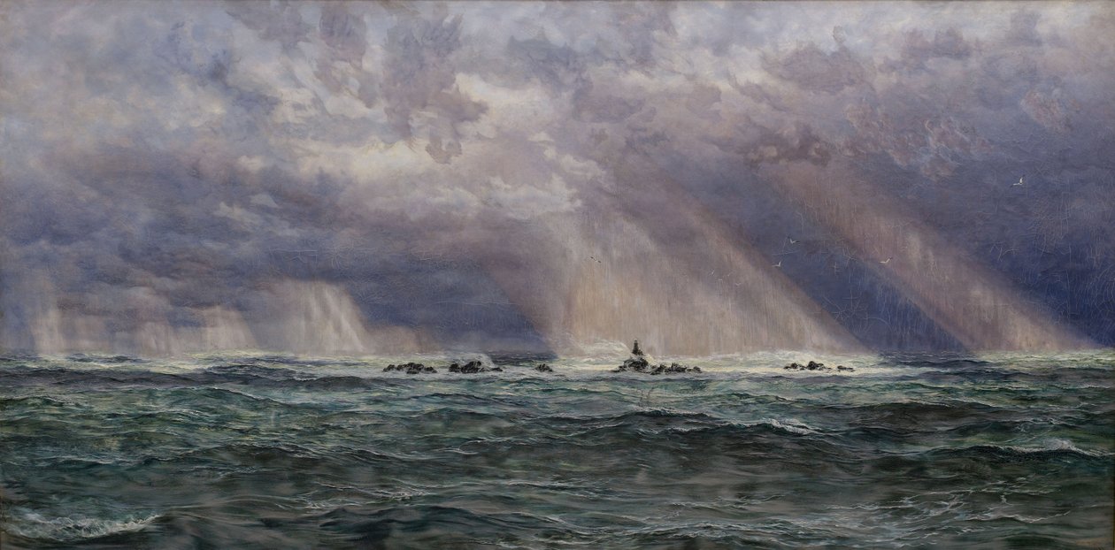 A Gale Noroeste do Farol Longships de John Brett