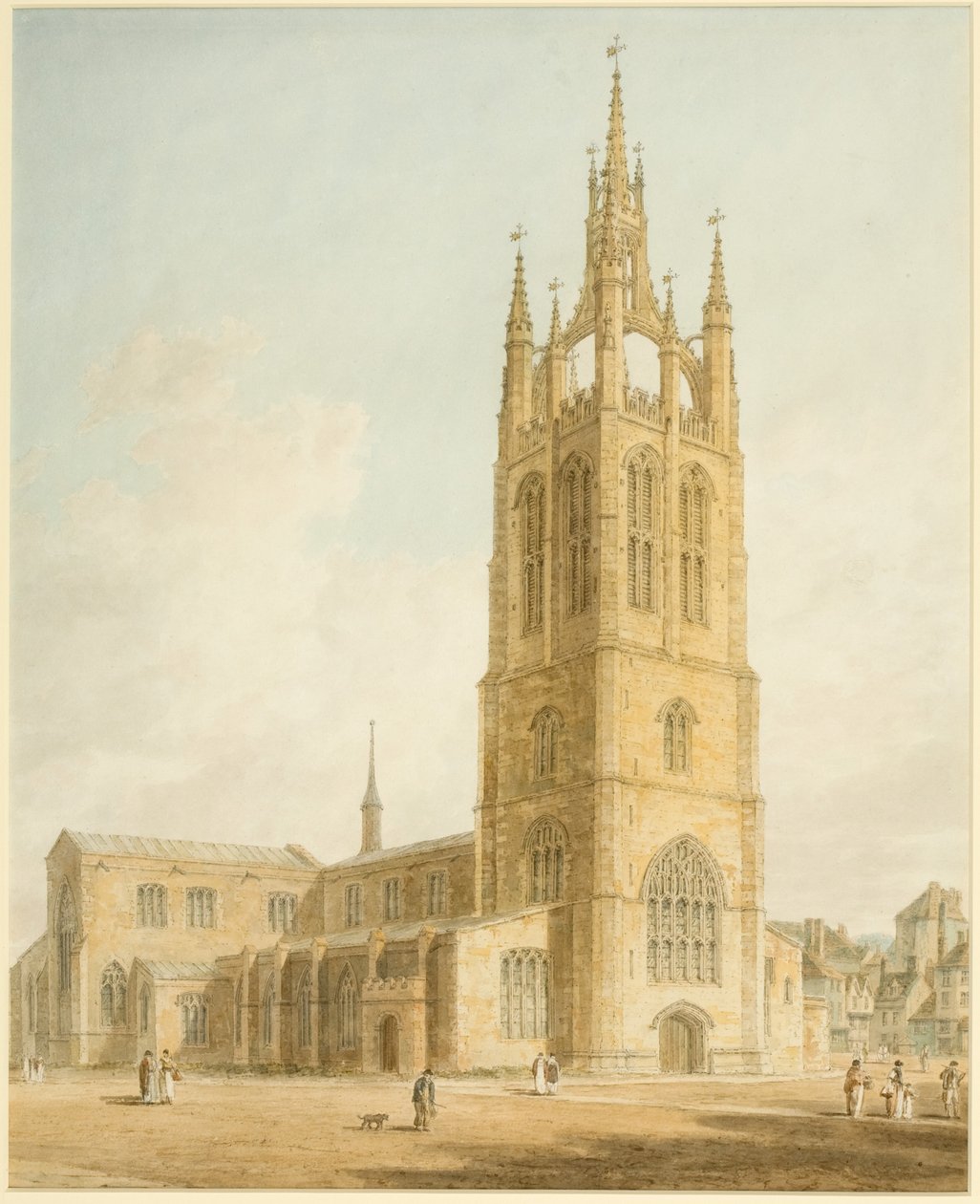 Catedral de São Nicolau, Newcastle upon Tyne (lápis e aquarela) de John Chessell Buckler