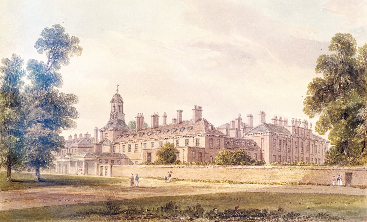 A visão sudoeste do Palácio de Kensington, 1826 de John Chessell Buckler