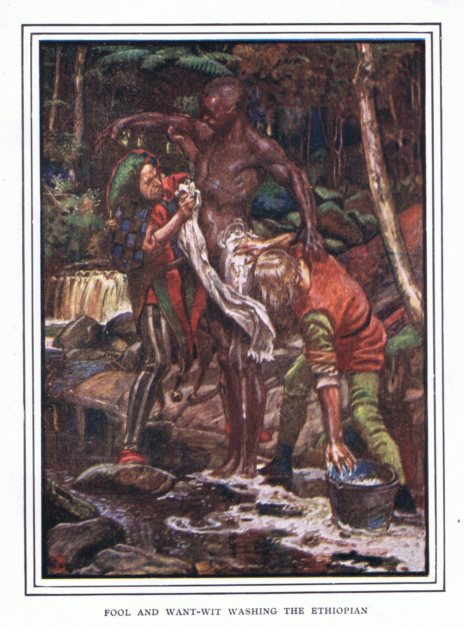 Tolo e Want-Wit lavando o etíope de John Byam Liston Shaw