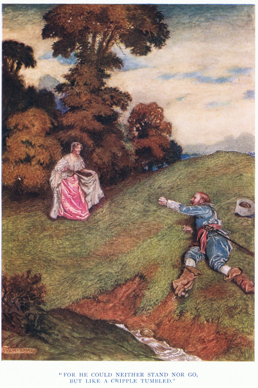 Pois ele não podia nem ficar nem ir, mas como um aleijado tombado, 1928 de John Byam Liston Shaw