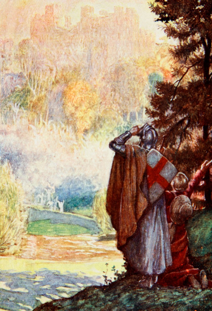 Eles estavam à vista da cidade para onde foram, ilustração de &39;The Pilgrim&39;s Progress&39;, de John Bunyan, contada por Mary Macgregor, publicada por TC e EC Jack, 1907. de John Byam Liston Shaw