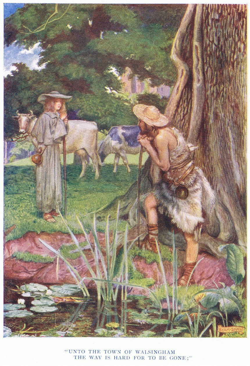 Para a cidade de Walsingham, o caminho é difícil de ser eliminado, 1928 de John Byam Liston Shaw