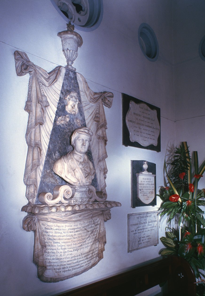 Monumento a James Lawes (mármore) de John Cheere