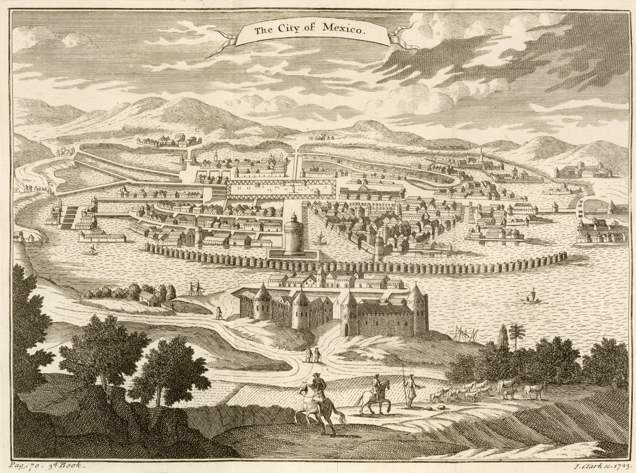 A cidade do México, 1723 de John Heaviside Clark