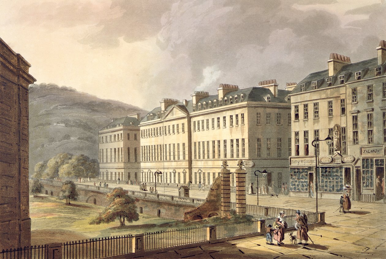 Desfile do Norte, de &39;Banho Ilustrado por uma Série de Vistas&39;, gravado por John Hill (1770-1850) pub. por William Miller, 1804 (aquatinta) de John Claude Nattes