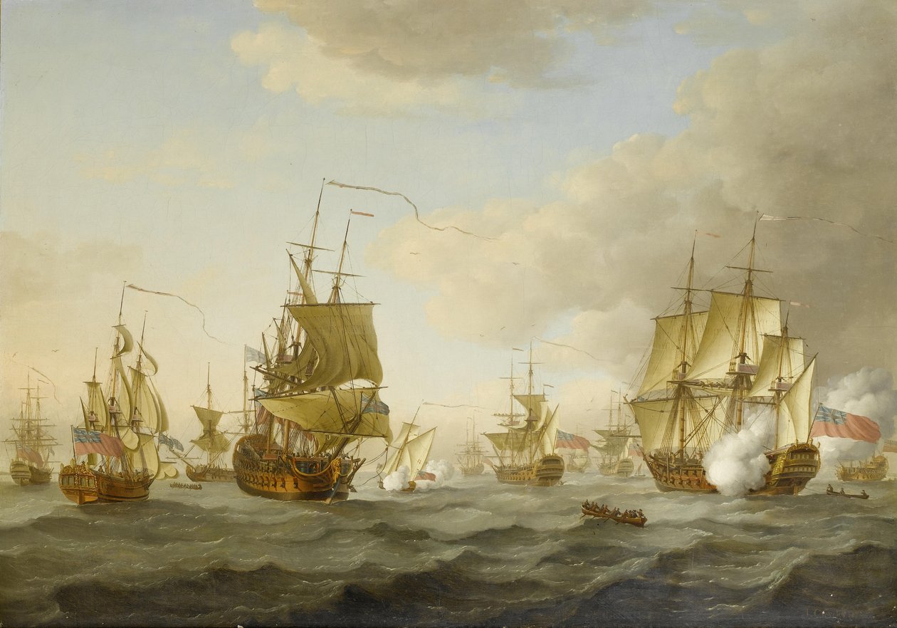 Frota do almirante Byng a caminho de Spithead de John Cleveley the elder