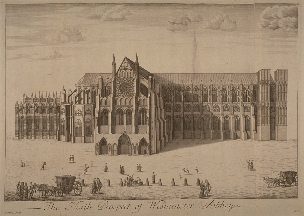Vista, de, abadia westminster, de, a, norte, c.1700 de John Collins