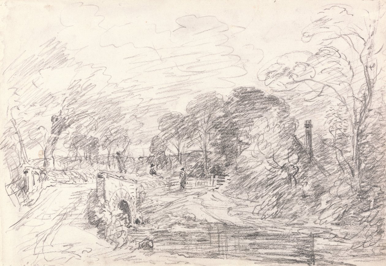 Uma ponte perto de Salisbury Court, talvez Milford Bridge de John Constable